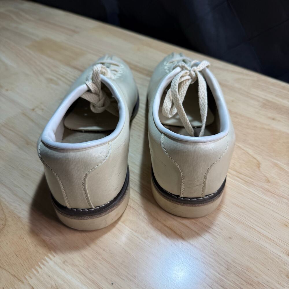 CELEBRITY Bowling Shoes Hipster Beige Leather Women’s Size 8 - Picture 4 of 6